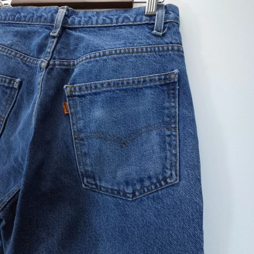 VTG Y2K Levis Jeans Orange Tab Mens 32x25 Blue Straight Leg Denim USA MADE